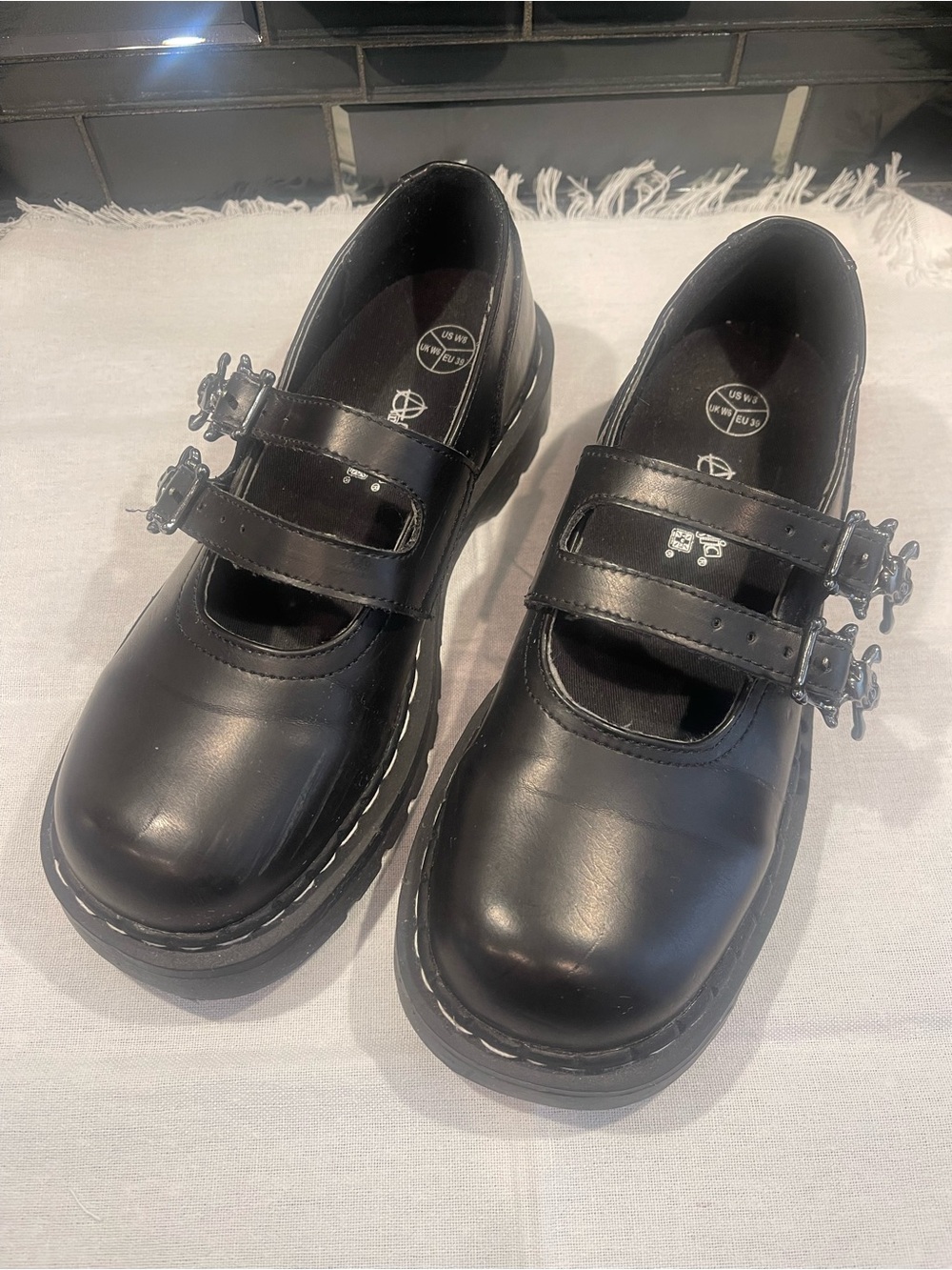 Classic Black Mary Jane  Shoe with Double Straps